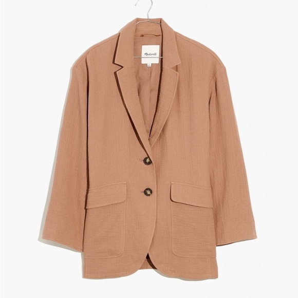 Madewell Larsen Blazer Cotton-Linen Relaxed Jacket W’s S Faded Earth Boho - Picture 3 of 16